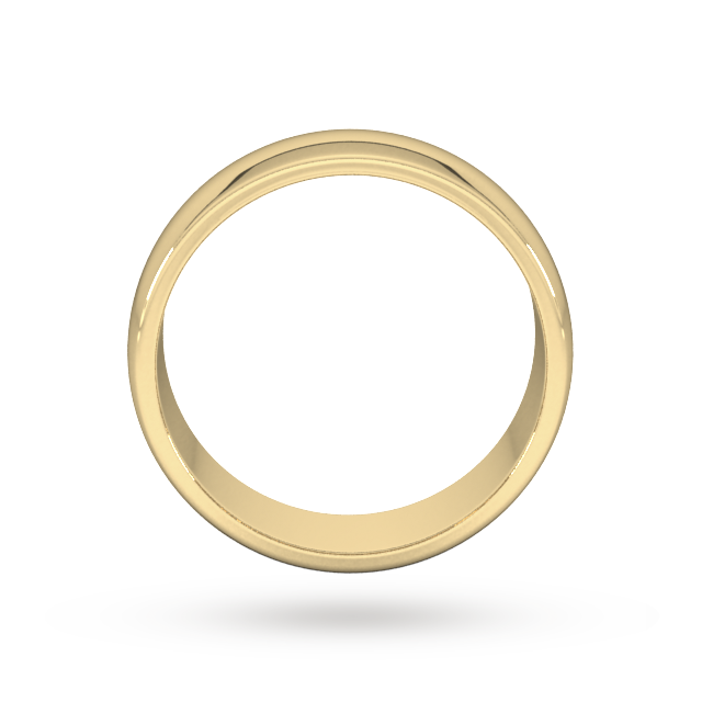 Goldsmiths 7mm D Shape Heavy Wedding Ring In 18 Carat Yellow Gold