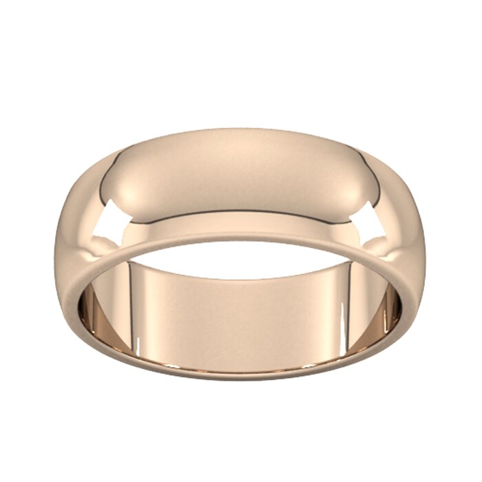 Goldsmiths 7mm D Shape Heavy Wedding Ring In 18 Carat Rose Gold - Ring Size U