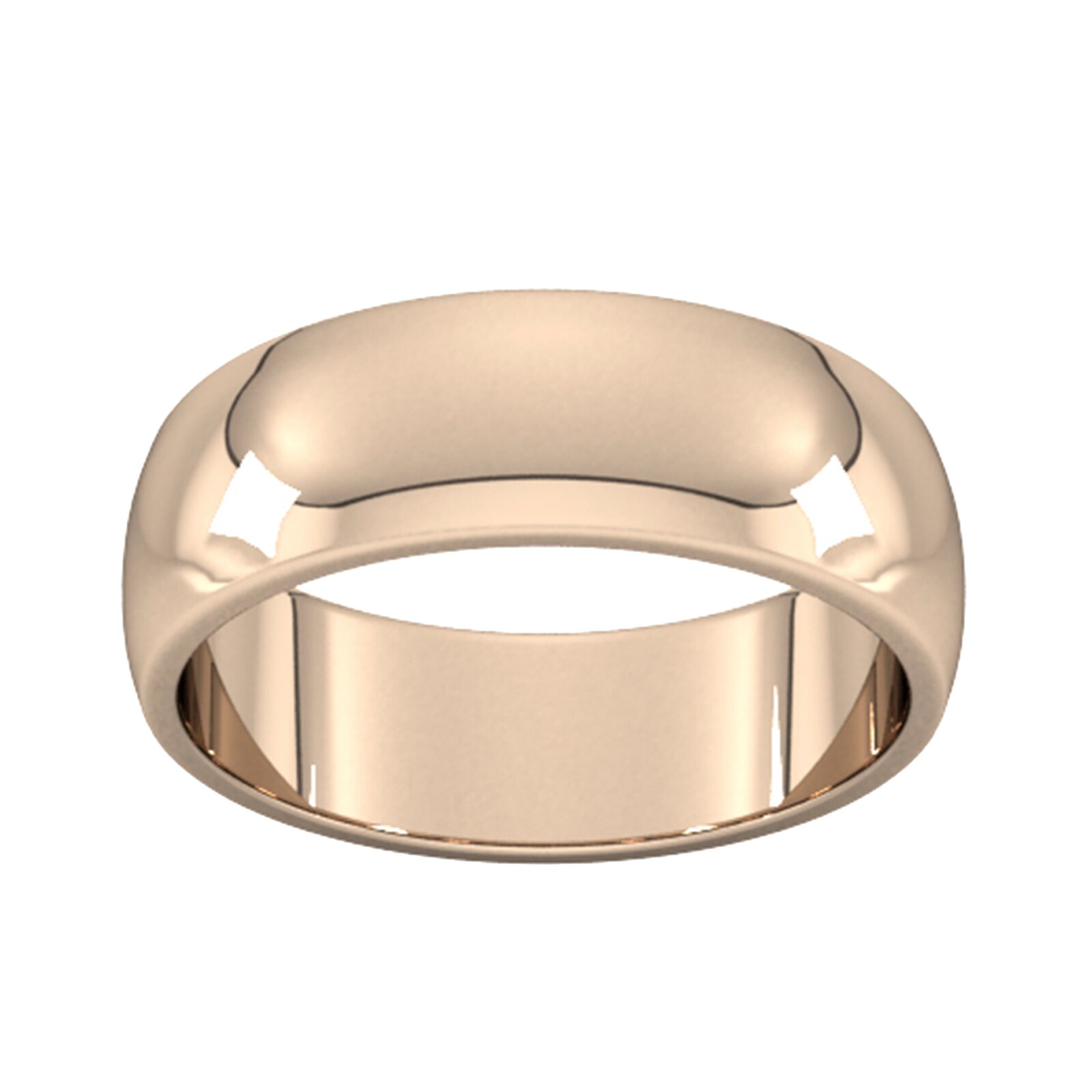 Goldsmiths 7mm D Shape Heavy Wedding Ring In 18 Carat Rose Gold - Ring ...