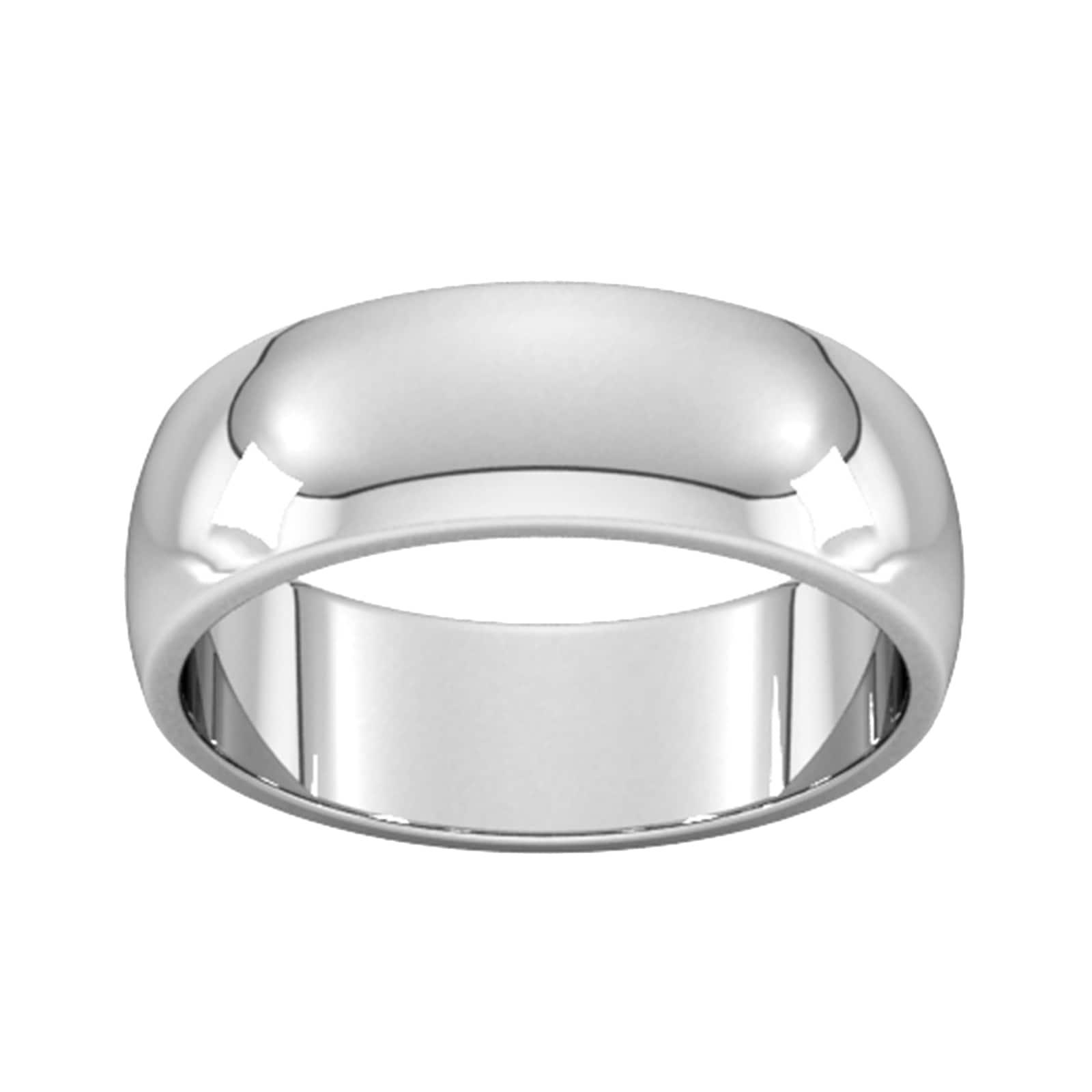 7mm D Shape Heavy Wedding Ring In Platinum - Ring Size Y