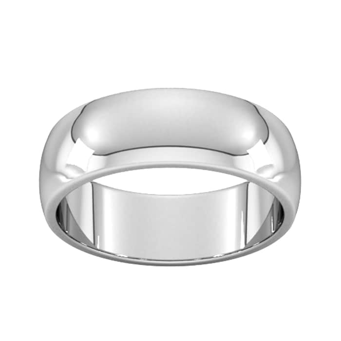 Goldsmiths 7mm D Shape Heavy Wedding Ring In Platinum