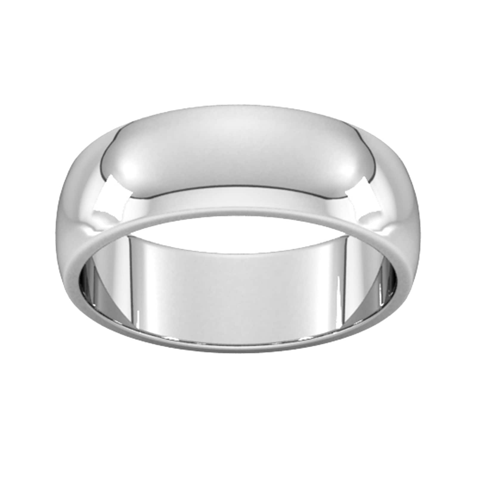 7mm D Shape Heavy Wedding Ring In Sterling Silver - Ring Size H