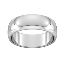 08308189 - 7mm D Shape Heavy Wedding Ring In Sterling Silver