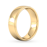 Goldsmiths 7mm D Shape Heavy Polished Finish With Grooves Wedding Ring In 9 Carat Yellow Gold