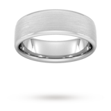 Goldsmiths 7mm D Shape Heavy Matt Finished Wedding Ring In 9 Carat White Gold