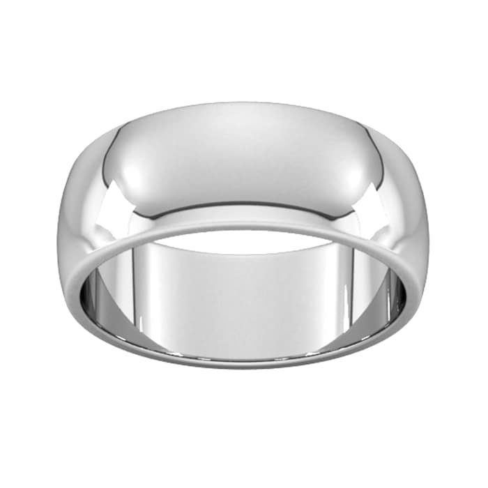 Goldsmiths 8mm D Shape Heavy Wedding Ring In 9 Carat White Gold