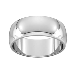 Goldsmiths 8mm D Shape Heavy Wedding Ring In 9 Carat White Gold