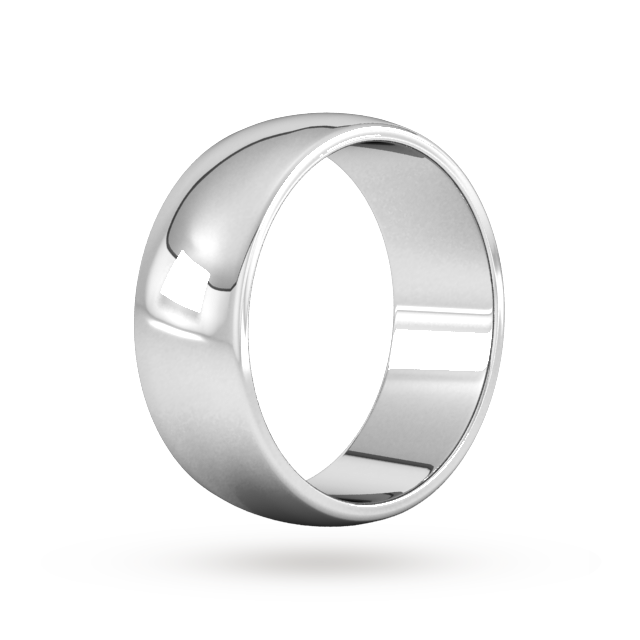 Goldsmiths 8mm D Shape Heavy Wedding Ring In 9 Carat White Gold