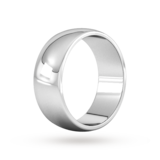 Goldsmiths 8mm D Shape Heavy Wedding Ring In 9 Carat White Gold