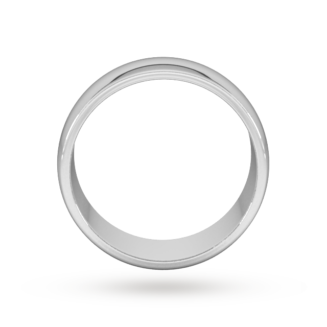 Goldsmiths 8mm D Shape Heavy Wedding Ring In 9 Carat White Gold - Ring Size Q