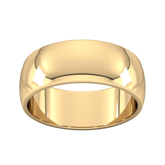 Goldsmiths 8mm D Shape Heavy Wedding Ring In 9 Carat Yellow Gold - Ring Size R