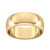 Goldsmiths 8mm D Shape Heavy Wedding Ring In 9 Carat Yellow Gold