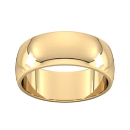 08308279 - 8mm D Shape Heavy Wedding Ring In 9 Carat Yellow Gold