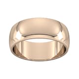 Goldsmiths 8mm D Shape Heavy Wedding Ring In 9 Carat Rose Gold - Ring Size K