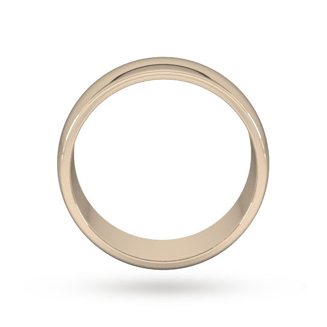 Goldsmiths 8mm D Shape Heavy Wedding Ring In 9 Carat Rose Gold - Ring Size K