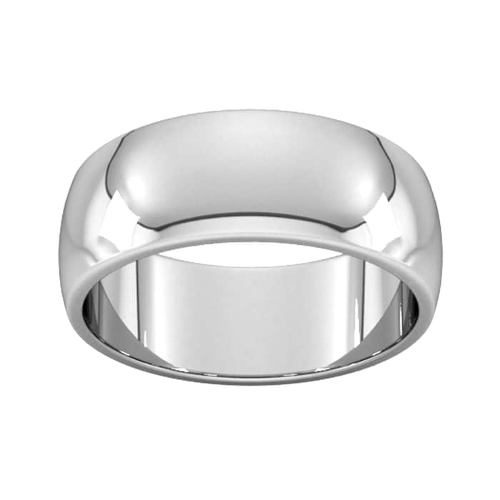 Goldsmiths 8mm D Shape Heavy Wedding Ring In 18 Carat White Gold - Ring Size R