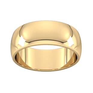 Goldsmiths 8mm D Shape Heavy Wedding Ring In 18 Carat Yellow Gold