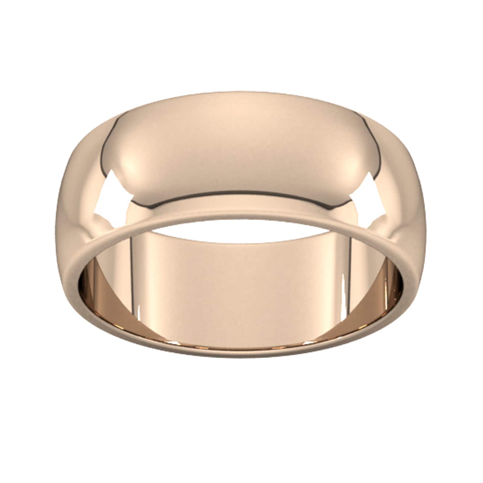 Goldsmiths 8mm D Shape Heavy Wedding Ring In 18 Carat Rose Gold