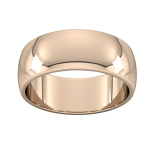 Best Luxury 
8mm D Shape Heavy Wedding Ring In 18 Carat Rose Gold