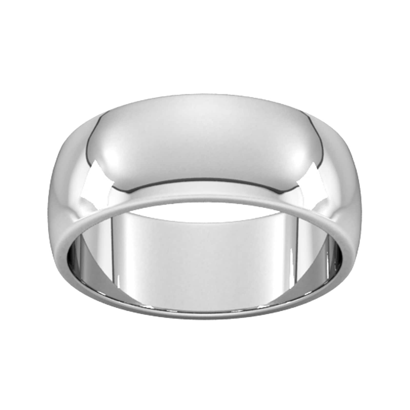 8mm D Shape Heavy Wedding Ring In 950 Palladium - Ring Size L