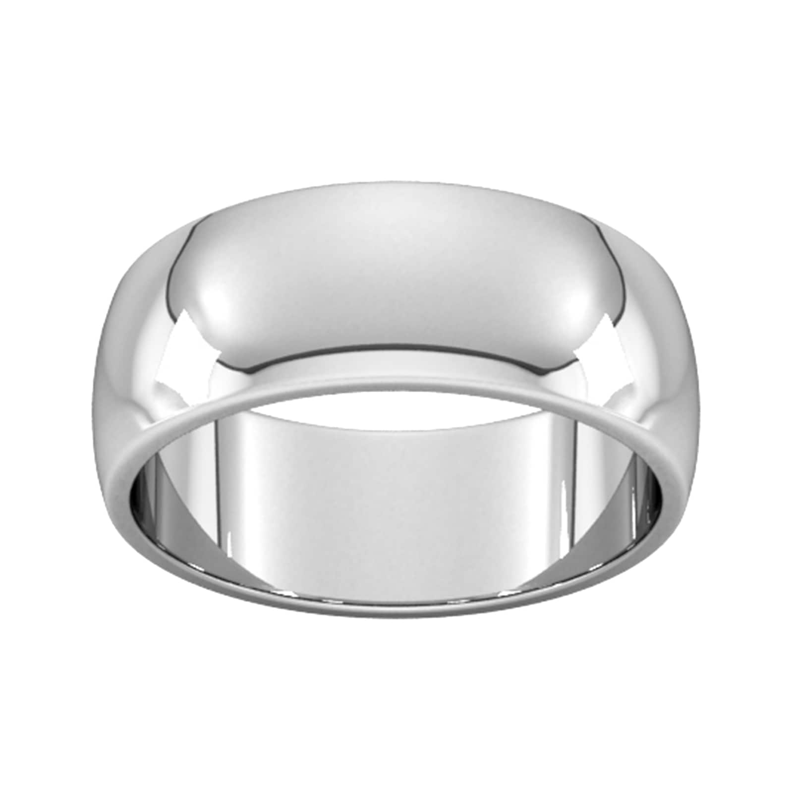 8mm D Shape Heavy Wedding Ring In 950 Palladium - Ring Size G