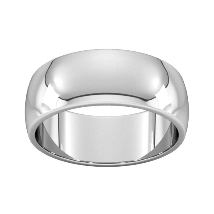 Goldsmiths 8mm D Shape Heavy Wedding Ring In 950 Palladium - Ring Size P