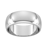 Goldsmiths 8mm D Shape Heavy Wedding Ring In 950 Palladium - Ring Size P
