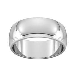 08308284 - 8mm D Shape Heavy Wedding Ring In 950 Palladium