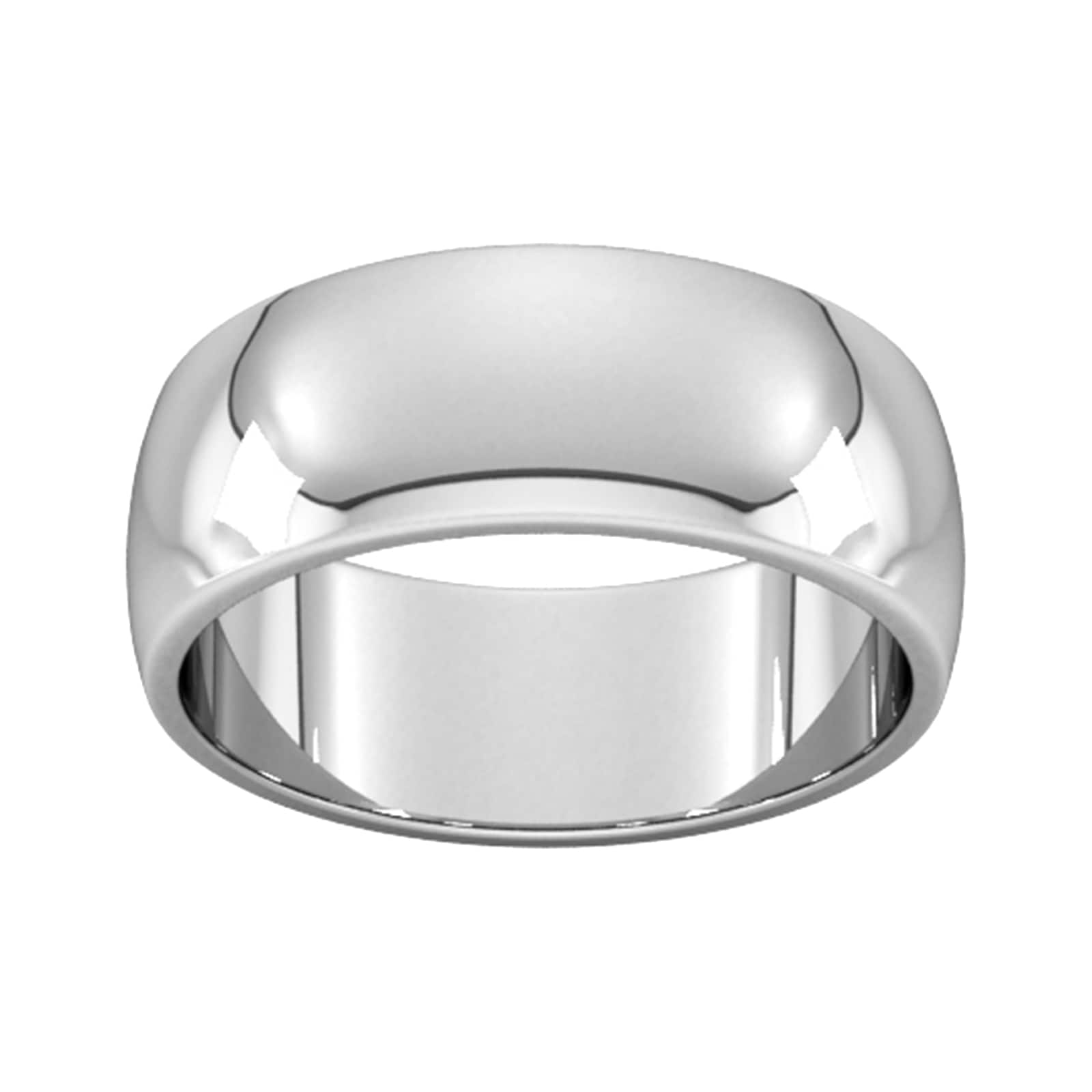 8mm D Shape Heavy Wedding Ring In Platinum - Ring Size S