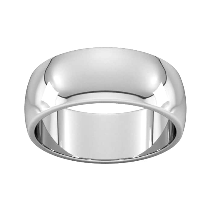 Goldsmiths 8mm D Shape Heavy Wedding Ring In Platinum - Ring Size P