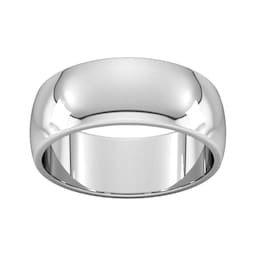 08308285 - 8mm D Shape Heavy Wedding Ring In Platinum