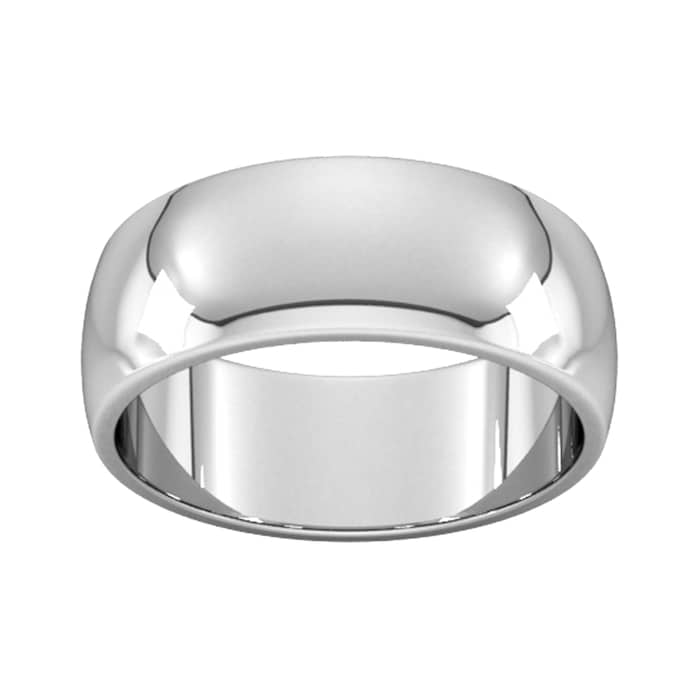 Goldsmiths 8mm D Shape Heavy Wedding Ring In Sterling Silver - Ring Size P