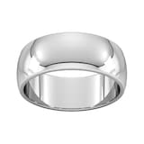 Goldsmiths 8mm D Shape Heavy Wedding Ring In Sterling Silver - Ring Size P