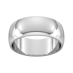 08308286 - 8mm D Shape Heavy Wedding Ring In Sterling Silver