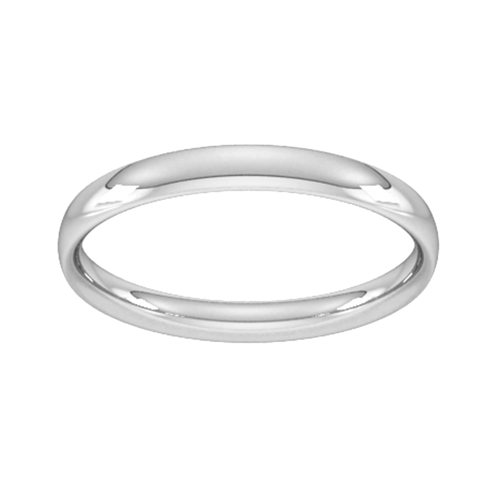 2.5mm traditional court standard wedding ring in 9 carat white gold - ring size k
