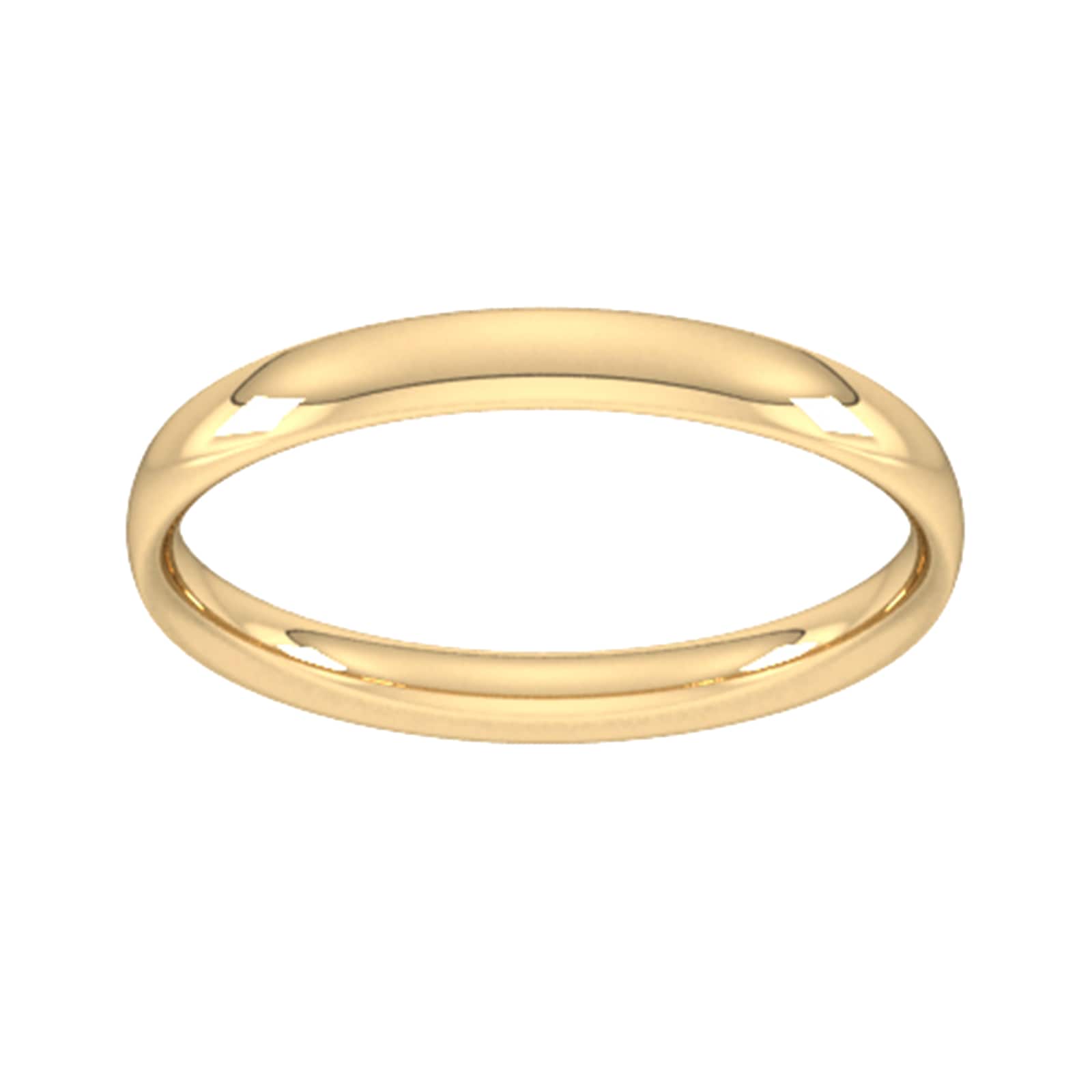 2.5mm Traditional Court Standard Wedding Ring In 9 Carat Yellow Gold - Ring Size O