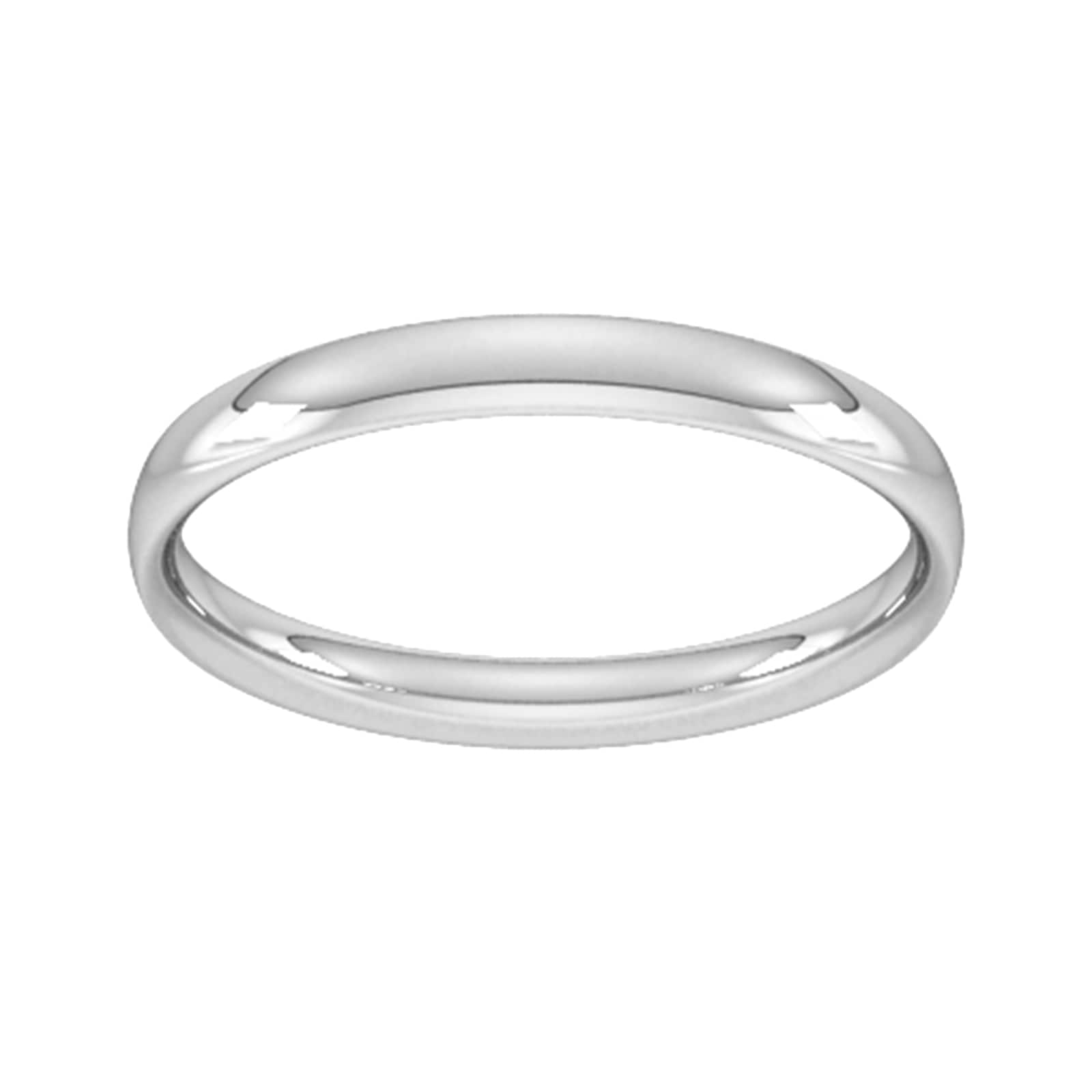 2.5mm Traditional Court Standard Wedding Ring In 18 Carat White Gold - Ring Size J