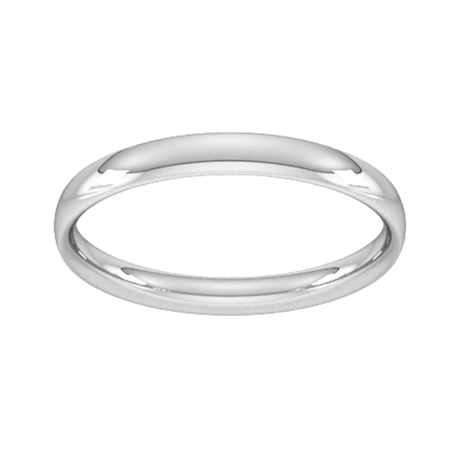 2.5mm Traditional Court Standard Wedding Ring In 18 Carat White Gold - Ring Size K