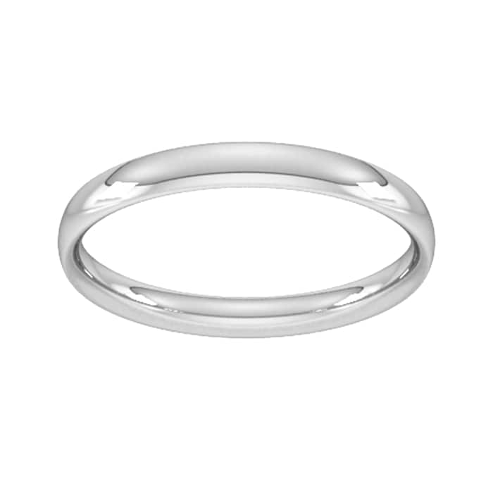 Goldsmiths 2.5mm Traditional Court Standard Wedding Ring In 18 Carat White Gold - Ring Size K