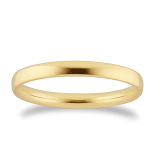 Goldsmiths 2.5mm Traditional Court Standard Wedding Ring In 18 Carat Yellow Gold