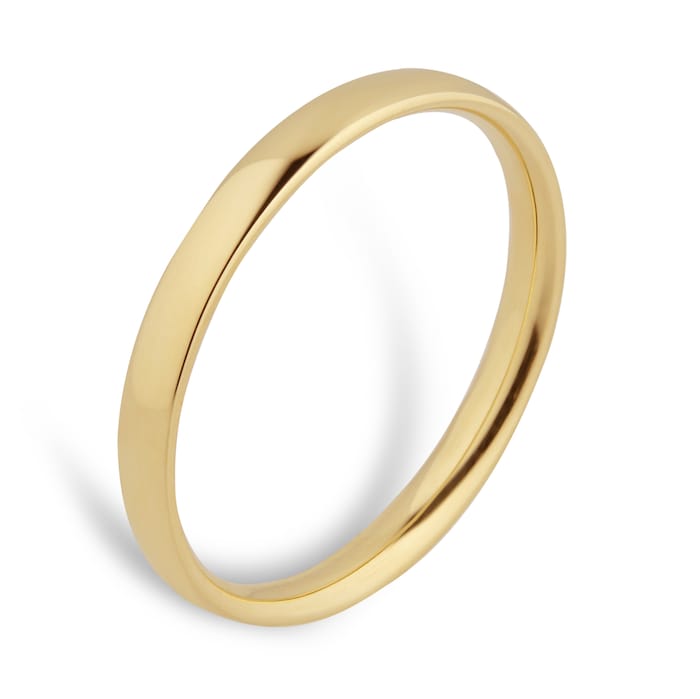 Goldsmiths 2.5mm Traditional Court Standard Wedding Ring In 18 Carat Yellow Gold