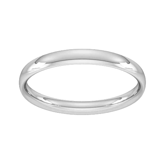 Goldsmiths 2.5mm Traditional Court Standard Wedding Ring In Sterling Silver - Ring Size U