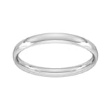 Goldsmiths 2.5mm Traditional Court Standard Wedding Ring In Sterling Silver