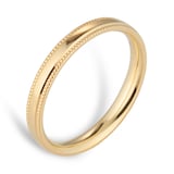 Goldsmiths 2.5mm Traditional Court Standard Milgrain Edge Wedding Ring In 9 Carat Yellow Gold - Ring Size Y