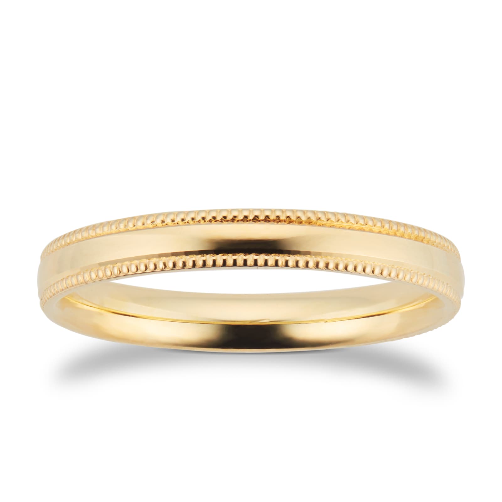 Goldsmiths 2.5mm Traditional Court Standard Milgrain Edge Wedding Ring In 18 Carat Yellow Gold Goldsmiths 2.5mm Traditional Court Standard Milgrain Edge Wedding Ring In 18 Carat Yellow Gold
