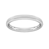 Goldsmiths 2.5mm Traditional Court Standard Matt Centre With Grooves Wedding Ring In 18 Carat White Gold