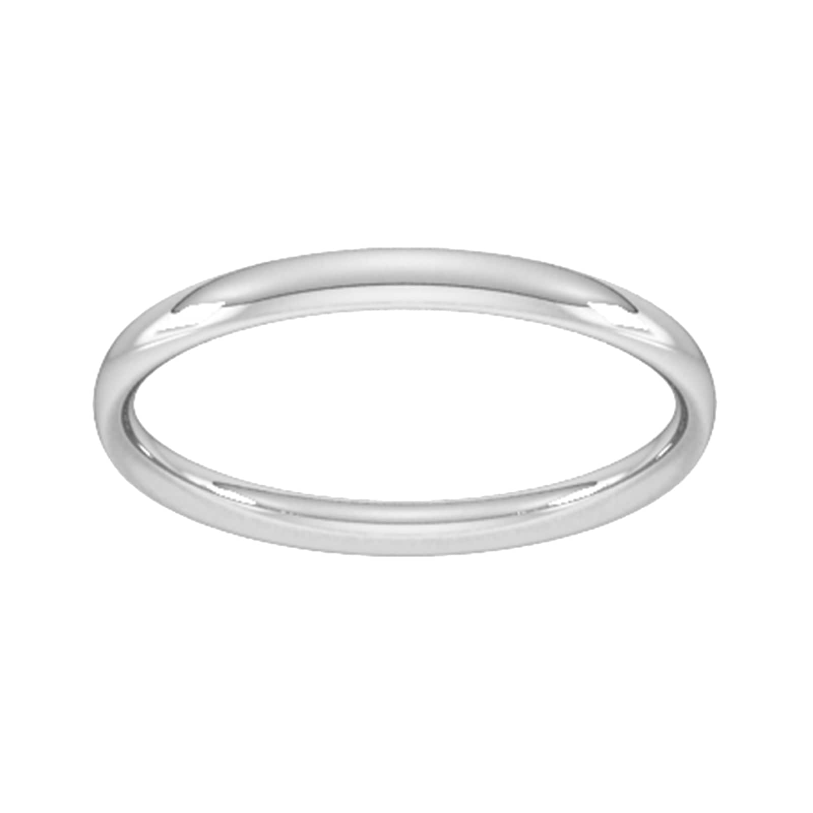2mm Traditional Court Standard Wedding Ring In 9 Carat White Gold - Ring Size O.5