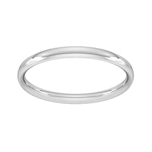 Goldsmiths 2mm Traditional Court Standard Wedding Ring In 9 Carat White Gold