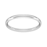Goldsmiths 2mm Traditional Court Standard Wedding Ring In 9 Carat White Gold - Ring Size J.5