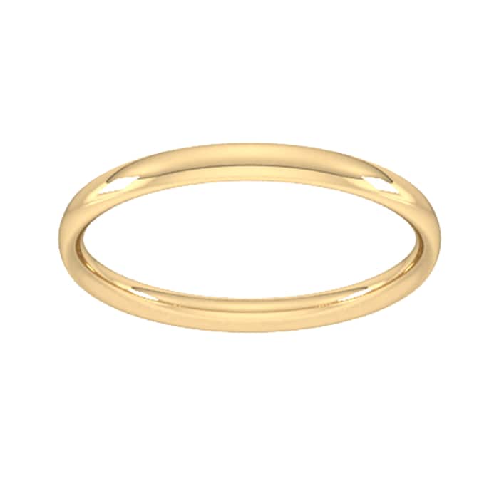 Goldsmiths 2mm Traditional Court Standard Wedding Ring In 9 Carat Yellow Gold